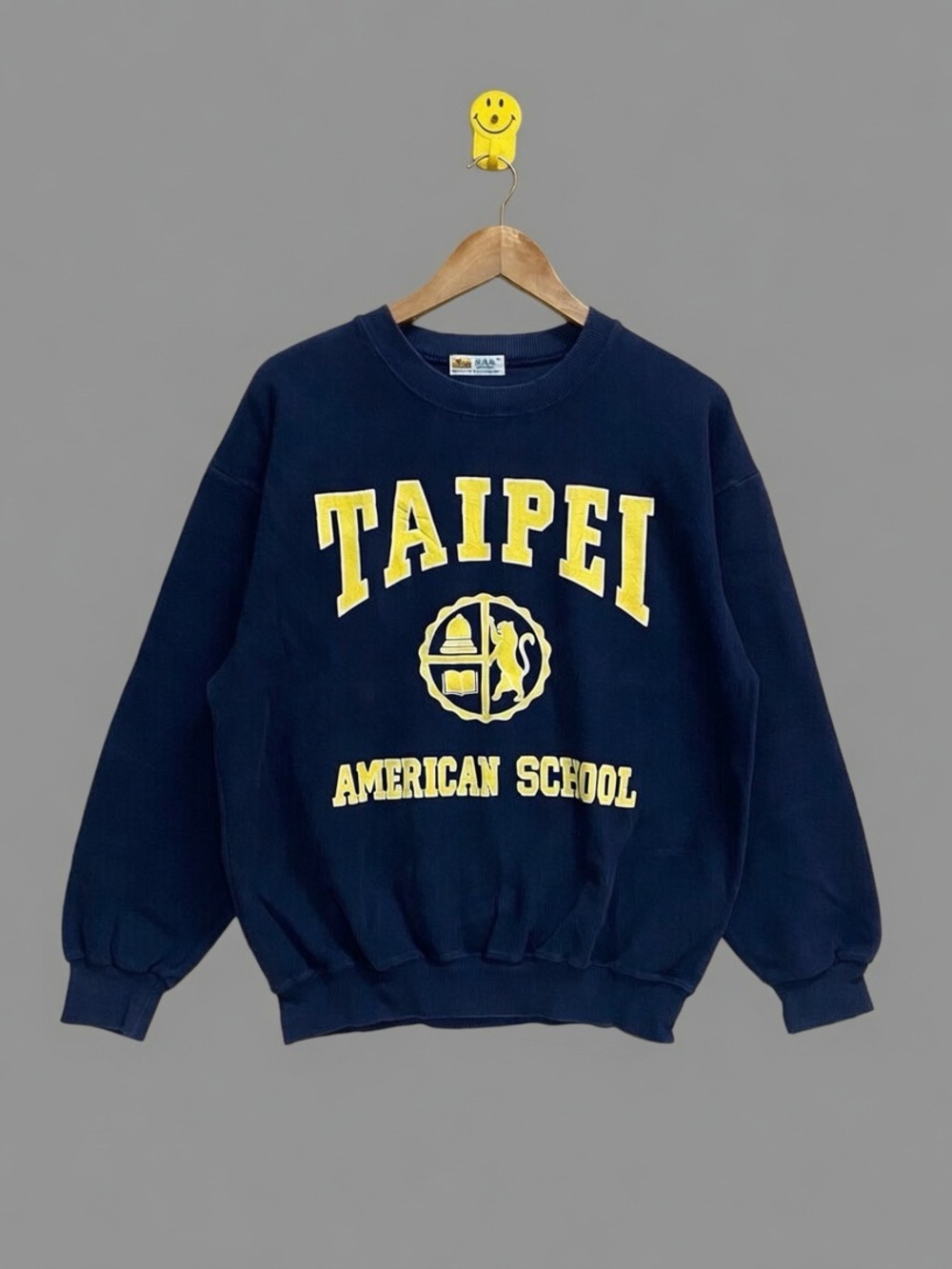 Vintage Taipei American School Navy Crewneck Sweatshirt